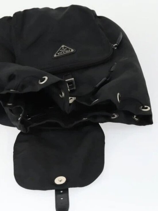 PRADA Backpack Nylon Black Silver Auth bs33169 main image 13